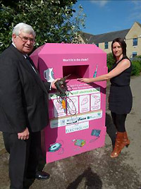 New banks for recycling small electric items
